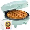 Bestron Waffle Maker, Piastra per waffel mini Ø10 cm, piccola macchina con rivestimento antiaderente, per compleanni di bambini, feste di famiglia, Pasqua o Natale, 550 watt, colore: verde