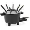 Princess Set per Fonduta Nero, Capacità 1,5L, Termostato Regolabile, Rivestimento Ceramico, 8 Forchette Inox, Manici Isolanti, 800W, Base Antiscivolo, 01.173110.01.001