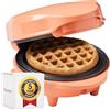 Bestron Waffle Maker, Piastra per waffel mini Ø10 cm, piccola macchina per waffel con rivestimento antiaderente, per compleanni di bambini, feste di famiglia, Pasqua o Natale, 550 watt, Arancione