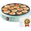 Bestron macchina per poffertjes dal design retrò, mini crepes, specialità olandese, macchina per pancake con rivestimento antiaderente e spia luminosa, collezione Sweet Dreams, colore: verde
