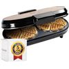 BESTRON Piastra doppia per waffle a forma di cuore classica con vaporiera e rivestimento antiaderente, 1200 Watt, colore: rame