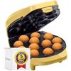Bestron macchina per cake pop di dal design retrò, con maggiordomo per cake pop, forchetta e 12 bastoncini per cake pop, 700 W, colore: giallo