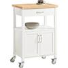 SoBuy Carrello cucina salvaspazio, piano caucciù & 4 ruote, 60x92x44cm