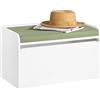SoBuy Cassapanca portagiochi per bambini Scatola portaoggetti Scarpiera con sedile Bianco 60x34x35cm KMB80-W