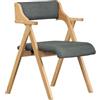 SoBuy Sedia Pieghevole in Legno con 2 cuscini, già montata, 61,5x56x77,6cm