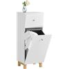 SoBuy Armadietto da Bagno con Cesto per il Bucato e Cassetto