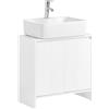SoBuy Mobile Sottolavabo per Bagno Salvaspazio con Ripiani Regolabili