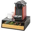 SoBuy Cassetto Porta Capsule in Bambù - Organizer per Cialde e Tè con 4 Scomparti, Portacialde da Caffè, Cassettiera Porta Capsule Salvaspazio per Cucina o Angolo Caffè 31x30x10cm FRG280-SCH