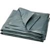 Garronda Telo Impermeabile Esterno, Telone Occhiellato Impermeabile in PP laminato PE per Giardino, Campeggio, Piscina, Copriauto, Barche, Legna GD-0162 (8x12 m, Grigio 120 g/m²)