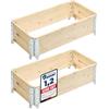 Garronda Orto Rialzato da Esterno - Fioriera in Legno Naturale, Impilabile, Pieghevole, Modulare, per Piante, Fiori, Erbe, Frutta e Verdura 2 Pezzi 80x40x20 cm GD-0141