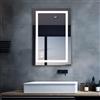MIQU Specchio da Bagno LED con Illuminazione 80x60 cm Specchio per Bagno, Grande Specchio da Bagno Touch Dimmerabile Luce Bianca Calda Frontale Antiappannamento Specchio da Parete per Bagno, WC