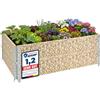 Garronda Orto Rialzato da Esterno con Stampa - Cassoni Orto Decorativi, Aiuola Rialzata in Legno 120x80x20 cm per Piante, Fiori, Erbe, Frutta e Verdura GD-0075 (Foglia, 2 pz)