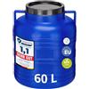 Garronda bidone plastica BPA-free da 60 litri per alimenti, tanica acqua, cisterna acqua con coperchio, adatto per pressini per conserve di crauti, fermentazione o salamoia GD-0087, Blu
