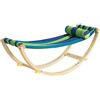 SoBuy Amaca da Giardino Sdraio a Dondolo per Bambini Poltroncina per Bambini Lettino Prendisole in Legno con Dispositivi di Sicurezza per Cameretta o Giardino 122x36x48cm KMB16-J