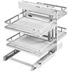 GTV Cestello Estraibile Angolare MovixPro, Meccanismo Magic Corner per Cucina, Chiusura Ammortizzata, 4 Cesti, per Mobile da 900mm, Portata 24kg, Cromato