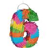 Relaxdays Numero 6 - Mini Piñata da Appendere, Gioco Bambini, Compleanni, da Riempire, 20,5 x 15 x 4,5 cm, Colorata, 80% Cartone 20% Carta, Circa 40 g