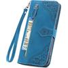 Didan Cerniera Cover Portafoglio per iPhone 14 PRO Fiore Custodia Pelle Libro con 7 Porta Carte Integrati Chiusura Magnetica Flip con Cinturino da Polso