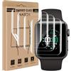 Bodyguard Vetro temperato per Apple Watch Series 4/5/6/SE/SE2/SE3 (44 mm), | 4 pezzi Bubble Free protezione schermo, Anti Graffi, Anti-olio, HD Flessibile Trasparente Apple Watch 44mm vetro protezione