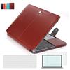 RYGOU Ryogu, custodia a libro in pelle con pellicola protettiva per schermo e copertura tastiera per MacBook Air, modello: A1466, A1369 Brown 13''Macbook Air(A1369/A1466)