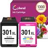 Cyloral Cartuccia d'inchiostro 301XL per stampante HP 55xx 3055, nero e a colori