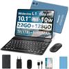 fezawio Android Tablet 10 pollici, 22 GB RAM 128 GB ROM (TF 1 TB), Display HD con certificazione Widevine L1, Processore Octa-Core, 5 G WiFi, Doppia Fotocamera 5 MP/8 MP, 8000 mAh, Tastiera Mouse Cover