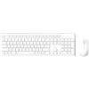 Triadyn PLEIONE - Set tastiera e mouse wireless Cressida + mouse Vega 1600 DPI, 2,4 GHz, USB, layout QWERTY US, 12 tasti funzione, bianco