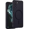 Yetagso Custodia magnetica per Samsung Galaxy S22 Plus, in morbido silicone, con protezione per la fotocamera, antigraffio e compatibile con MagSafe, nero