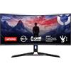Lenovo Legion R34w-30 Gaming Monitor Curvo 34 WQHD (3440x1440) VA, 0.5ms MPRT, 180Hz, Altoparlanti 2x3W, 2x HDMI 2.1 e DisplayPort 1.2, AMD FreeSync Premium, Cavo DP incluso - Raven Black