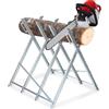 Eikuavons 1 asta pieghevole stabile per segare in metallo, pieghevole, carico 150 kg, ideale per motoseghe e lavori in legno, in metallo zincato, 81 x 80 x 80 cm, zincato e resistente, pieghevole