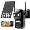 Zelaca 24/7 AOV Telecamera Wi-Fi Esterno con Pannello Solare,Telecamera WiFi