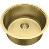 Essebagno Essenox Lavello 1 vasca rotonda 42,5 cm in acciaio inox oro spazzolato