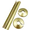 PEPTE 2 x coperture e collari per tubi del radiatore in ottone spazzolato Snappit