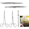 FuxFuis 5 Pz Set di Pinzette in Acciaio Inox Multiuso, Pinze per Piercing, Pinze con Design a Dente di Sega, Pinzette Piercing Autobloccanti per Cucito, Pesca, Animali Domestici, Artigianato Fai-da-Te
