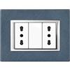 CILIA 3 Moduli Placca Compatibile Con Bticino MATIX, Placche In Plastica di Alta Qualità Supporto 503 Vari 12 Colori (Blu, 3 Moduli-10 Pezzi)