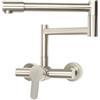 KenSyuInt Miscelatore monocomando pieghevole da parete, girevole a 360°, in ottone, rubinetto da parete, rubinetto da cucina con regolatore di getto, prolunga per lavandino bagno (argento)