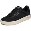 Skechers Arch Fit Court Break Comodo Comfort Sneaker, Nero Microfibra/Duraleather/Blue Trim, 44 UK