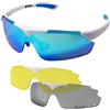 SUNUP Occhiali da sole sportivi Magnet Matt White - Full Revo Ice Blue