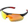 SUNUP Occhiali da sole Magnet Sports Nero opaco, Lente Rosso Revo 1 St