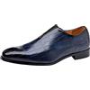 Generic Mocassini eleganti da uomo in ecopelle goffrata, con texture coccodrillo, eleganti calzature formali per feste aziendali, Blu, 46 EU