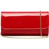 DETARA Pochette da donna in pelle verniciata, elegante borsa a tracolla per Natale, matrimoni, feste e balli, Rosso, Standard