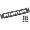 HMF 63345-07 Pannello patch UTP Keystone per rack server, 10 pollici, 10 porte RJ45, nero