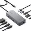 Inateck 10 in 1 Hub USB C, docking station HDMI 4K 60Hz, USB C Video + Dati, 100W PD, 10Gbps 2 USB 3.2 C, 2 USB 3.0 A, RJ45 Ethernet, SD/TF