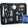 Flipfeld GmbH marQus Solingen set per manicure e pedicure - 12 pezzi in astuccio in vera pelle pratico e morbido - kit completo di tutto per la cura delle mani e dei piedi, set per unghie