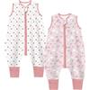 Teechodina Sacco nanna con piedi, 1,5 Tog, 100% cotone, per bambini, tutto l'anno, con gambe, per ragazzi e ragazze