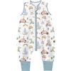 Teechodina Sacco nanna con piedi, 1,5 Tog, 100% cotone, per bambini, tutto l'anno, con gambe, per ragazzi e ragazze