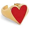 SINGULARU - Anello Cuore Smaltato Rosso - Anello Regolabile - Anello in Ottone con Finitura Placcata Oro 18 Kt - Taglia Unica - Gioielli da Donna