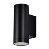 V-TAC VT-11015 Faretto led da parete portafaretto rotondo in alluminio 2x GU10 portalampada colore nero opaco IP54 sku 2971