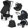 FOPPAPEDRETTI - Trio Tic Toc Ebony con Seggiolino Auto Disk Infant + Borsa e Coprigambe OMAGGIO