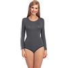 Merry Style Body Donna a Manica Lunga BD109 (Grafite, XL)