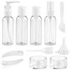 SZXMDKH 11 Pezzi Bottiglie da Viaggio Set, Contenitori da Viaggio Ricaricabili, Mini Flaconidi Plastica Liquidi Vuote, Accessori Viaggio Aereo con Custodia Trasparente per Cosmetici, Shampoo